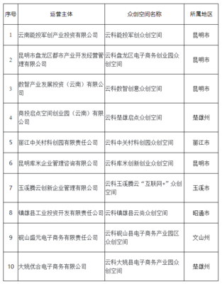 共12家！2021年度云南省众创空间和科技企业孵化器名单出炉，电子商务产业投资运营迎新契机